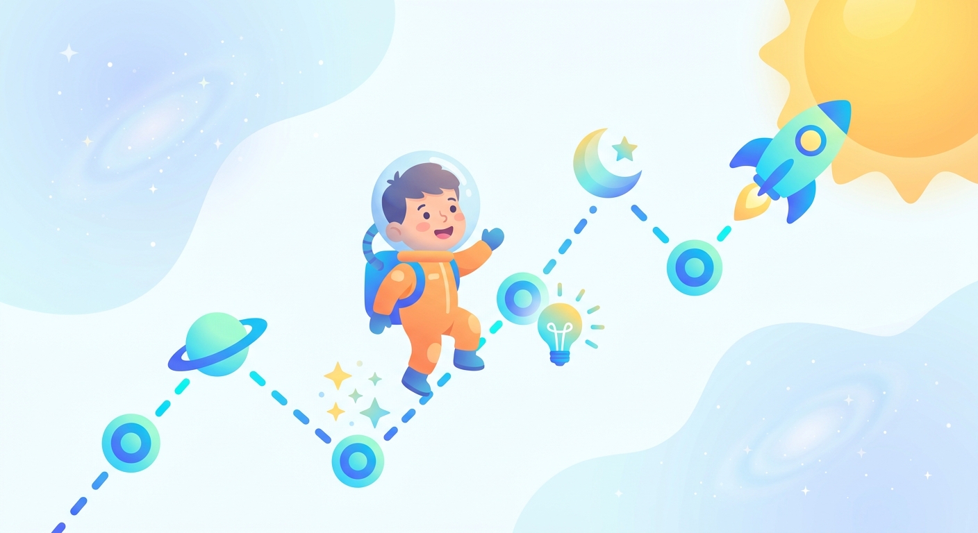 A child's learning journey through space